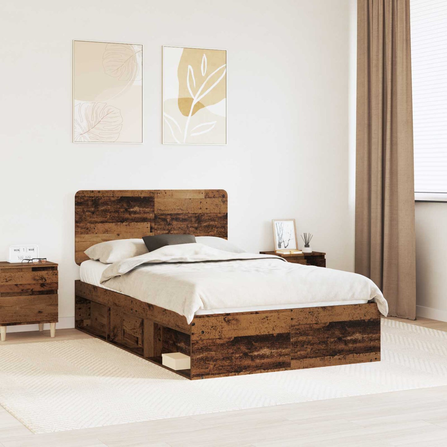 Struttura del letto Legno vecchio 120 x 190 cm Pino massello | homemem39