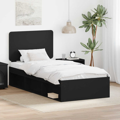 Struttura del letto Nero 100 x 200 cm Pino massello | homemem39