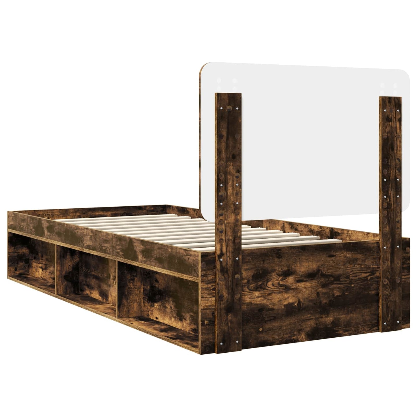 Struttura del letto Rovere fumé 100 x 200 cm Pino massello | homemem39