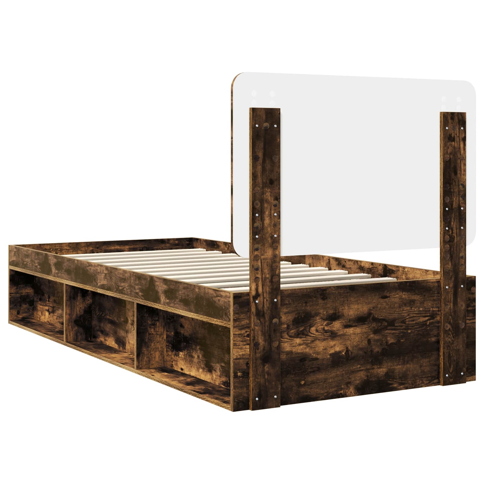 Struttura del letto Rovere fumé 100 x 200 cm Pino massello | homemem39