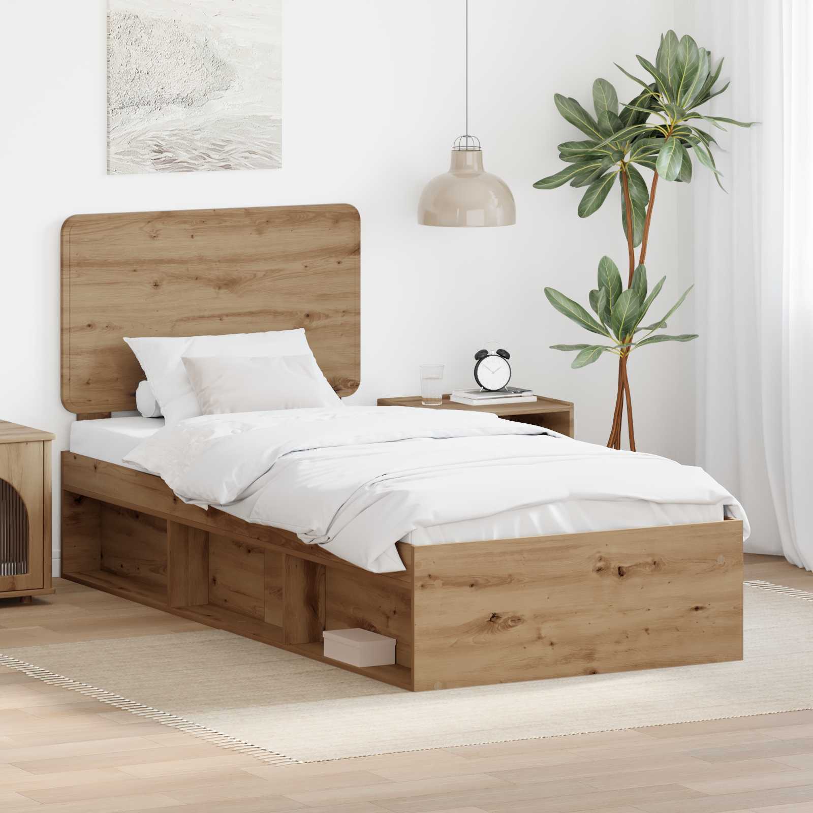 Struttura del letto Rovere Artigianale 100 x 200 cm | homemem39