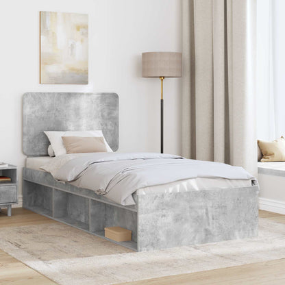 Struttura del letto Calcestruzzo 90 x 200 cm Pino massello | homemem39