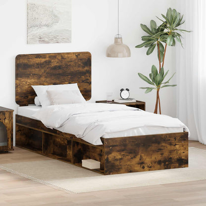 Struttura del letto Rovere fumé 90 x 200 cm Pino massello | homemem39