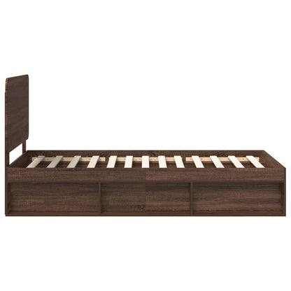 Struttura del letto Rovere Marrone 90 x 200 cm Pino massello | homemem39