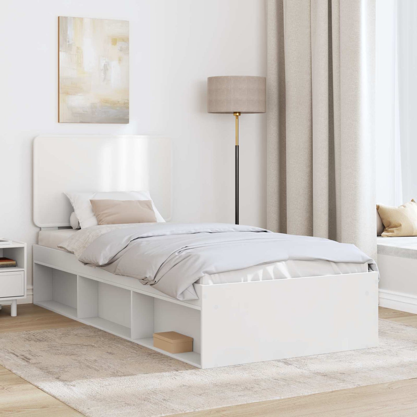 Struttura del letto Bianco 90 x 190 cm Pino massello | homemem39