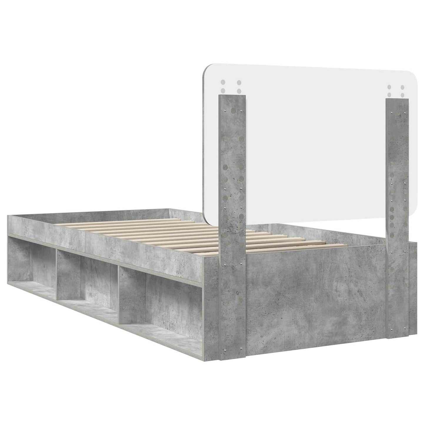 Struttura del letto Grigio Concretè 90 x 190 cm Pino massello | homemem39