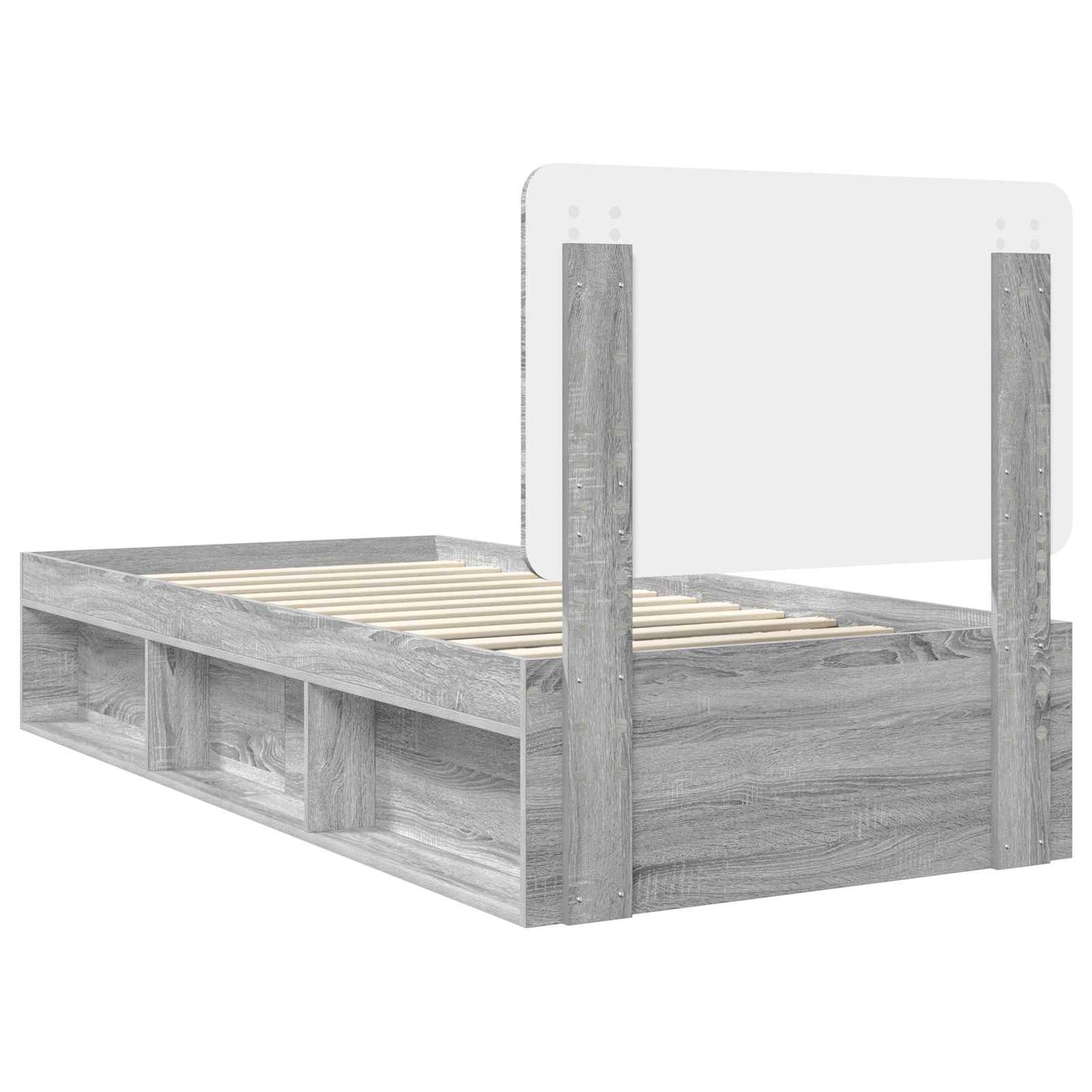 Struttura del letto Grigio Sonoma 90 x 190 cm Pino massello | homemem39