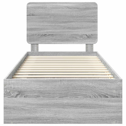 Struttura del letto Grigio Sonoma 90 x 190 cm Pino massello | homemem39