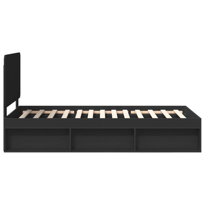 Struttura del letto con testiera Nero 75 x 190 cm Pino massello | homemem39