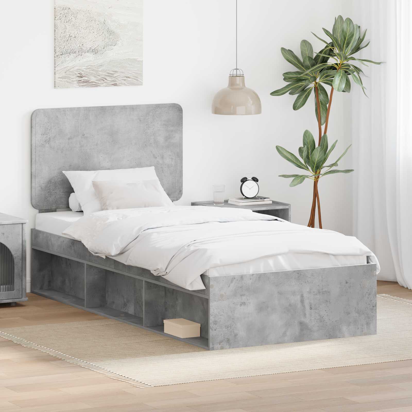 Struttura del letto Grigio Concretè 75 x 190 cm Pino massello | homemem39