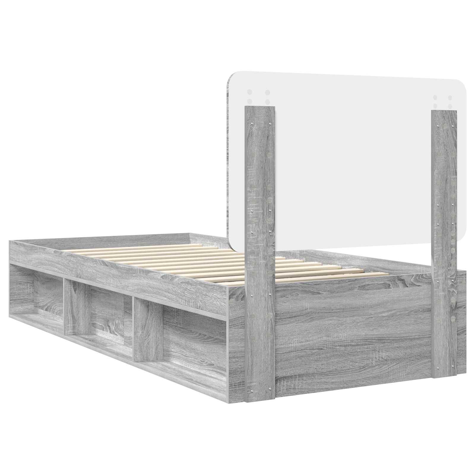 Struttura del letto Grigio Sonoma 75 x 190 cm Pino massello | homemem39