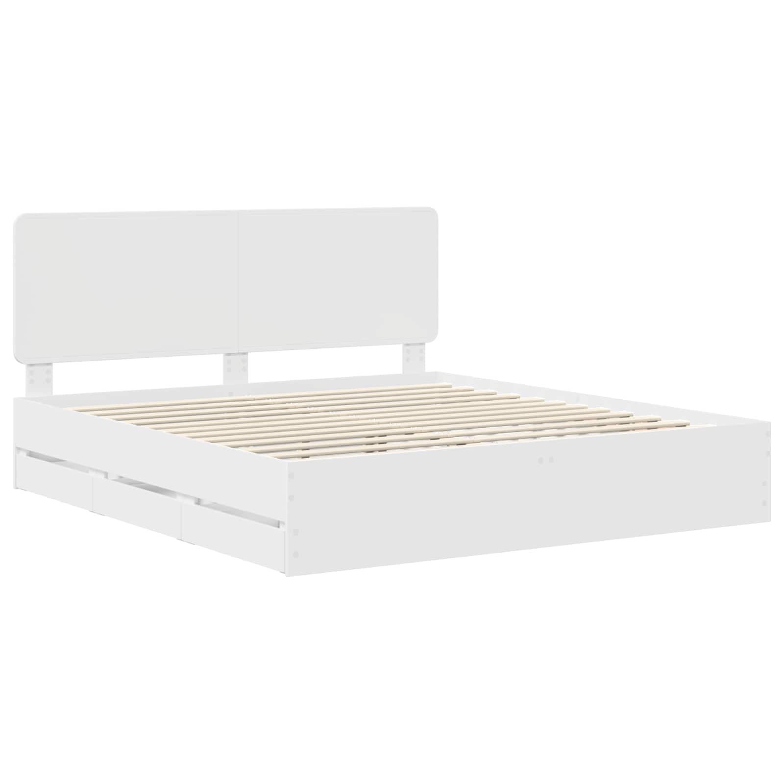Struttura del letto Bianco 200 x 200 cm Legno Ingegnerizzato | homemem39