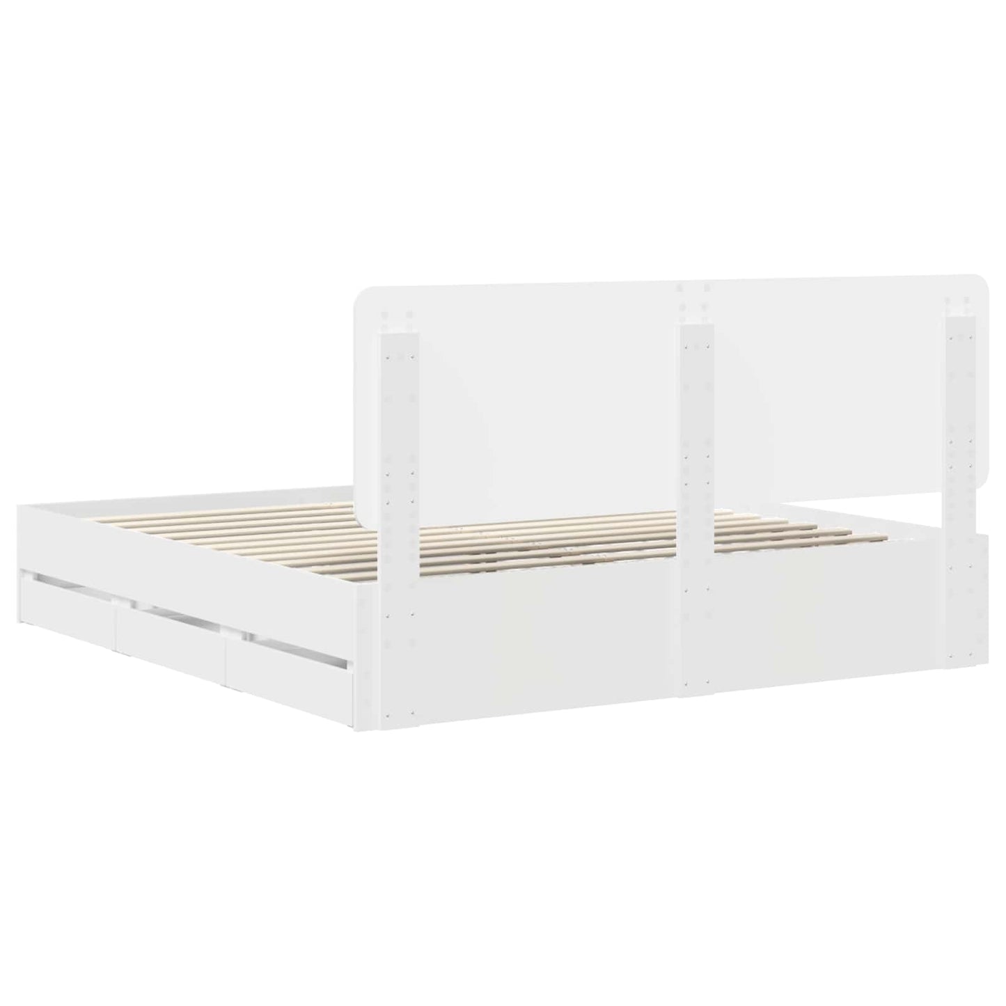 Struttura del letto Bianco 200 x 200 cm Legno Ingegnerizzato | homemem39