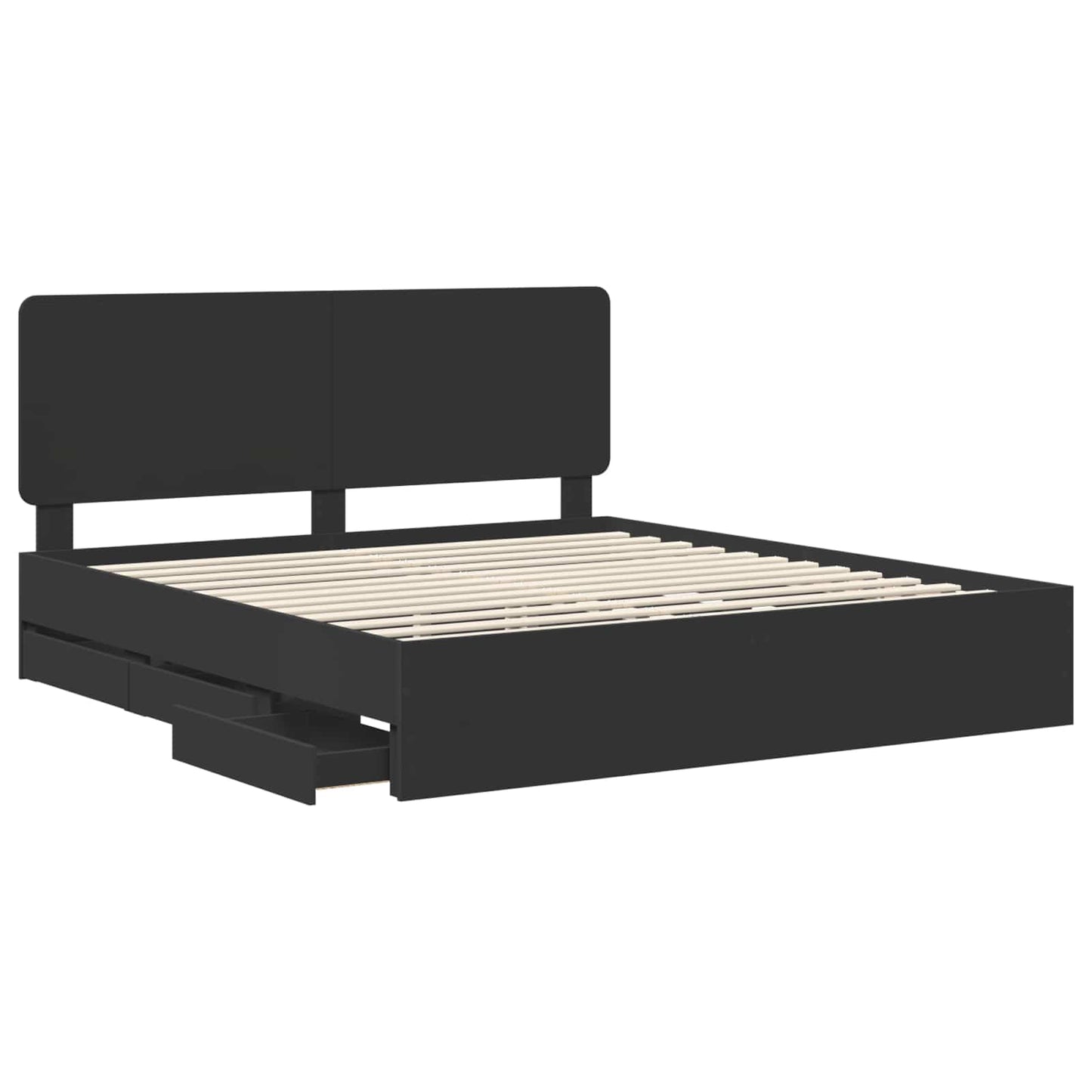 Struttura del letto Nero 200 x 200 cm Legno Ingegnerizzato | homemem39