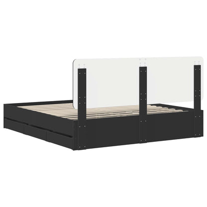 Struttura del letto Nero 200 x 200 cm Legno Ingegnerizzato | homemem39