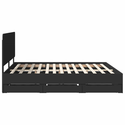 Struttura del letto Nero 200 x 200 cm Legno Ingegnerizzato | homemem39