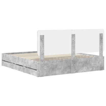 Struttura del letto con cassetto Grigio cemento 200 x 200 cm | homemem39