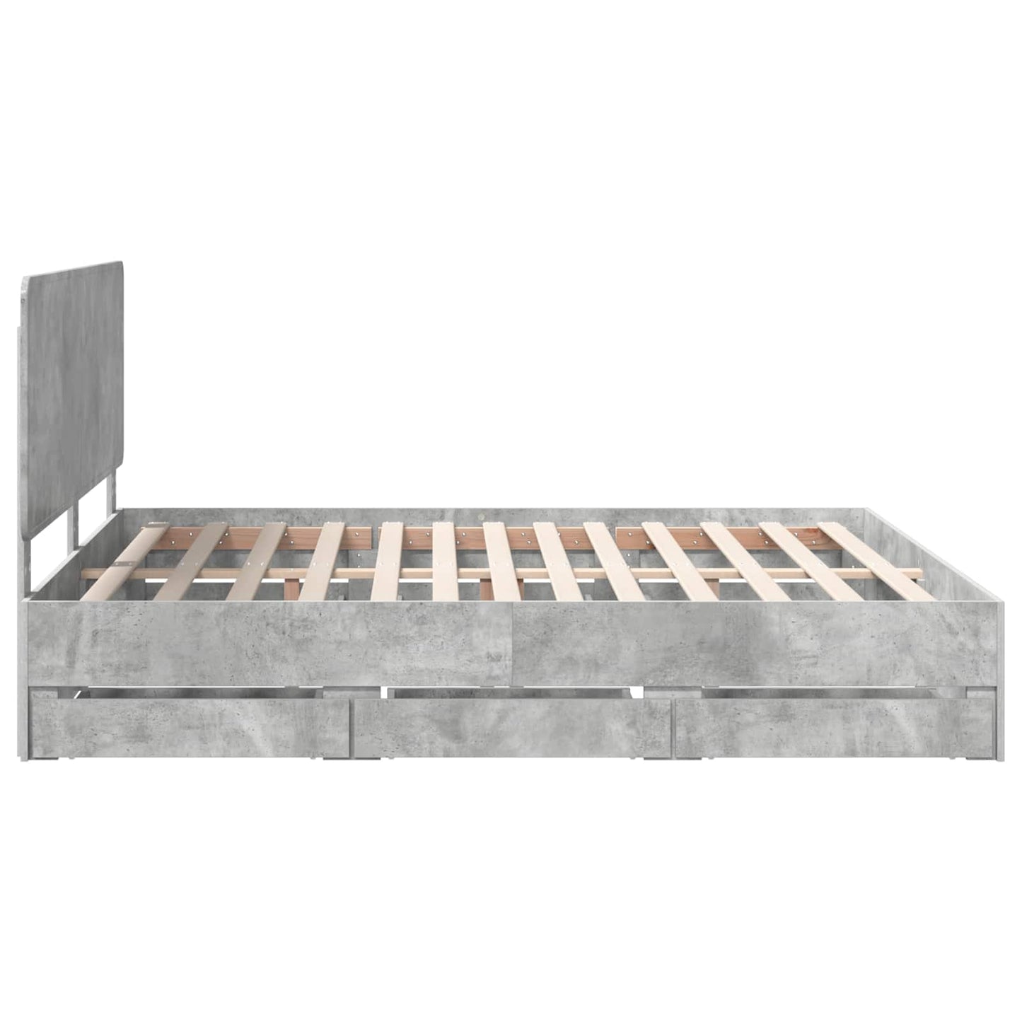 Struttura del letto con cassetto Grigio cemento 200 x 200 cm | homemem39