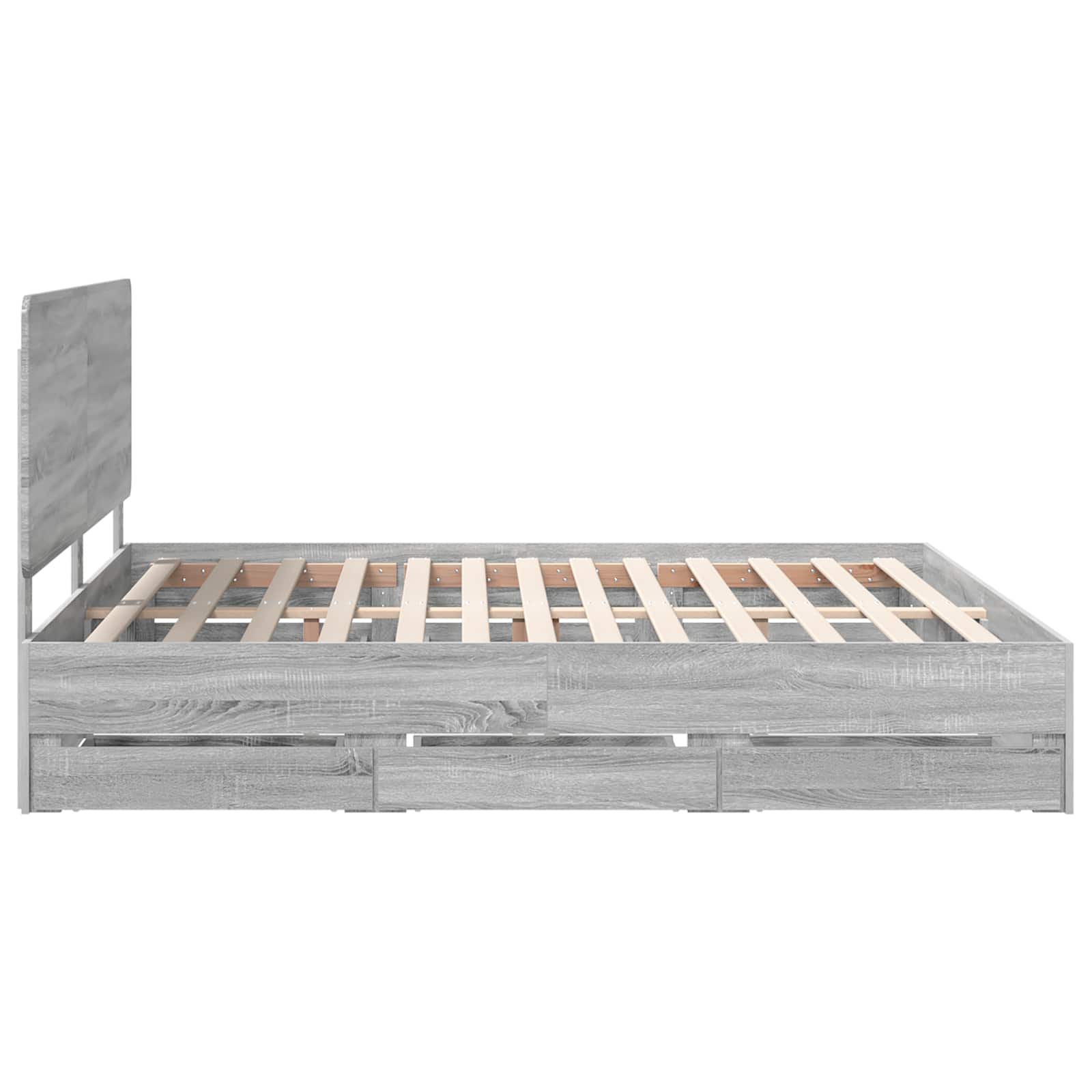 Struttura del letto con cassetto Grigio Sonoma 200 x 200 cm | homemem39