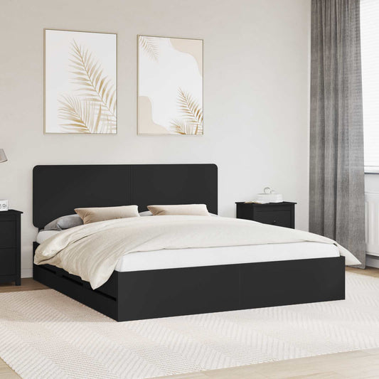 Struttura del letto Nero 180 x 200 cm Legno Ingegnerizzato