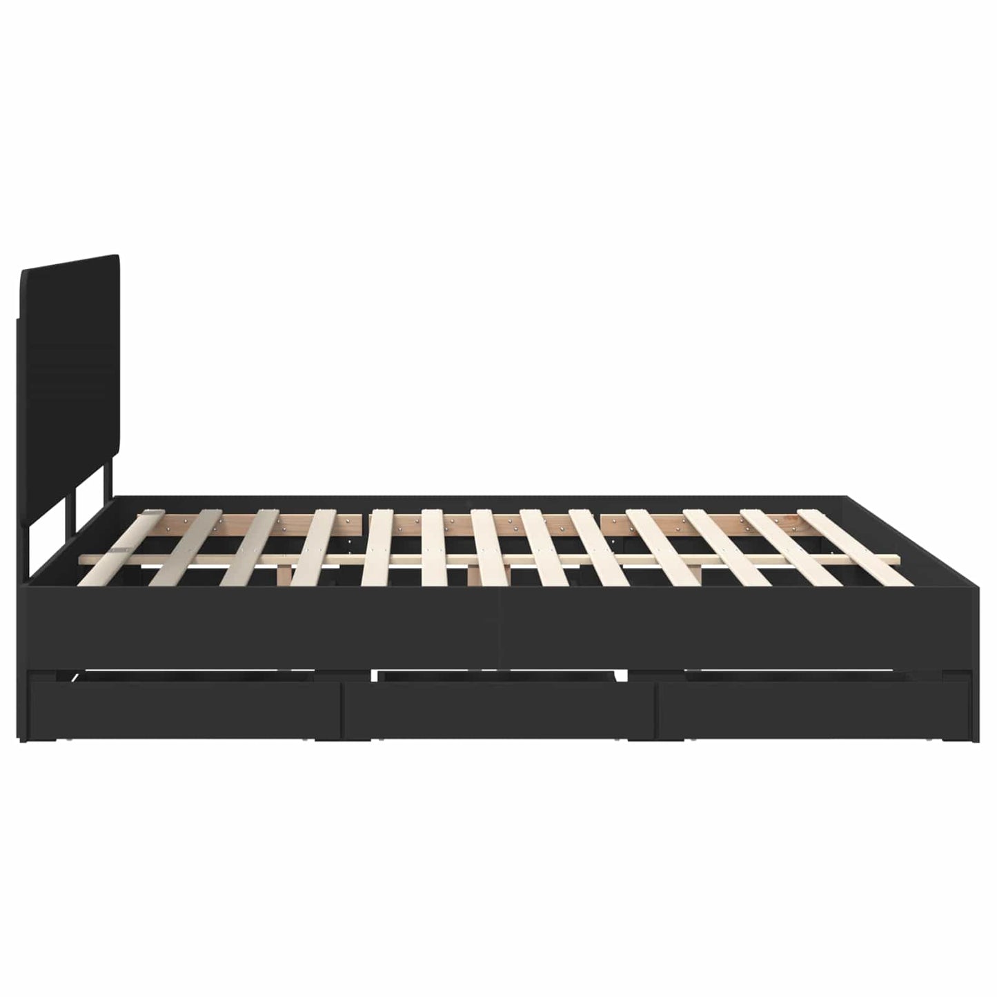 Struttura del letto Nero 180 x 200 cm Legno Ingegnerizzato | homemem39