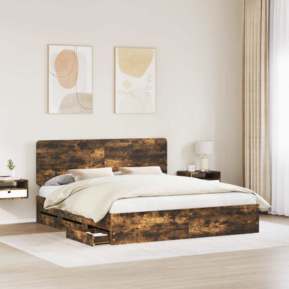 Struttura del letto Rovere fumé Legno Ingegnerizzato