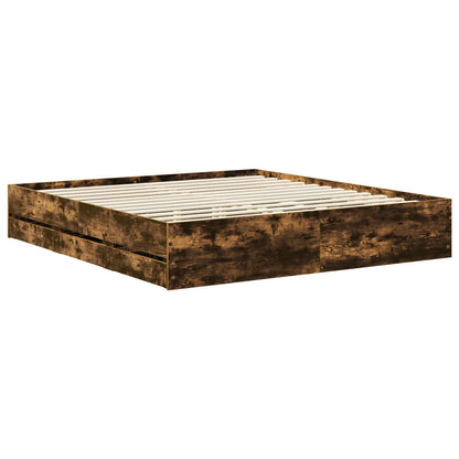 Struttura del letto Rovere fumé Legno Ingegnerizzato