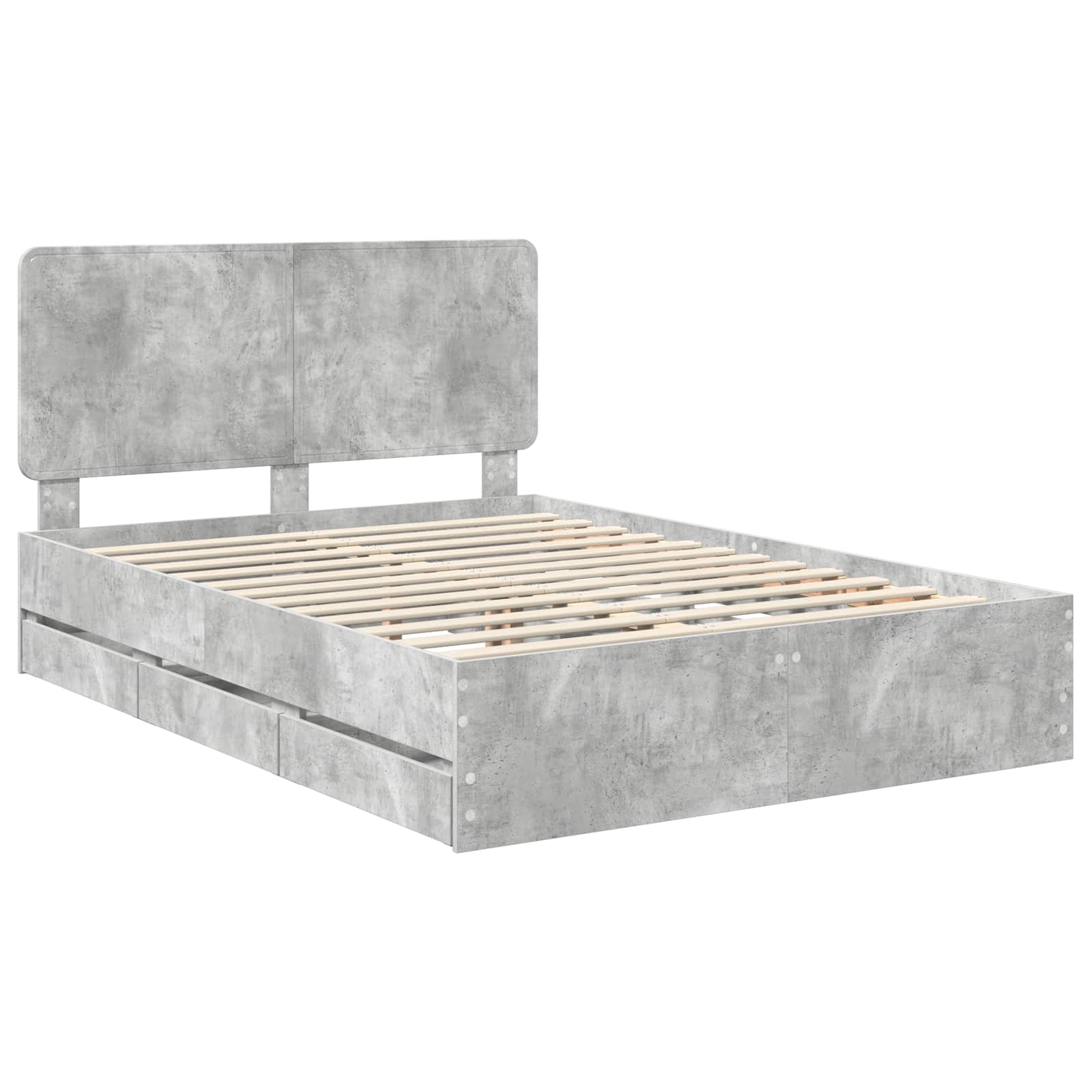 Struttura del letto con cassetto Grigio cemento 160 x 200 cm | homemem39