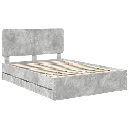 Struttura del letto con cassetto Grigio cemento 160 x 200 cm | homemem39