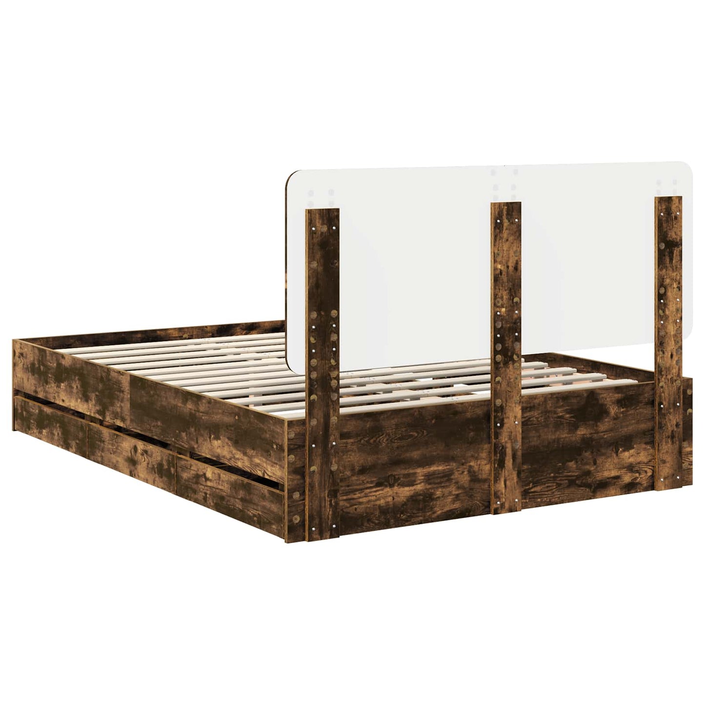 Struttura del letto con cassetto Rovere fumé 160 x 200 cm | homemem39