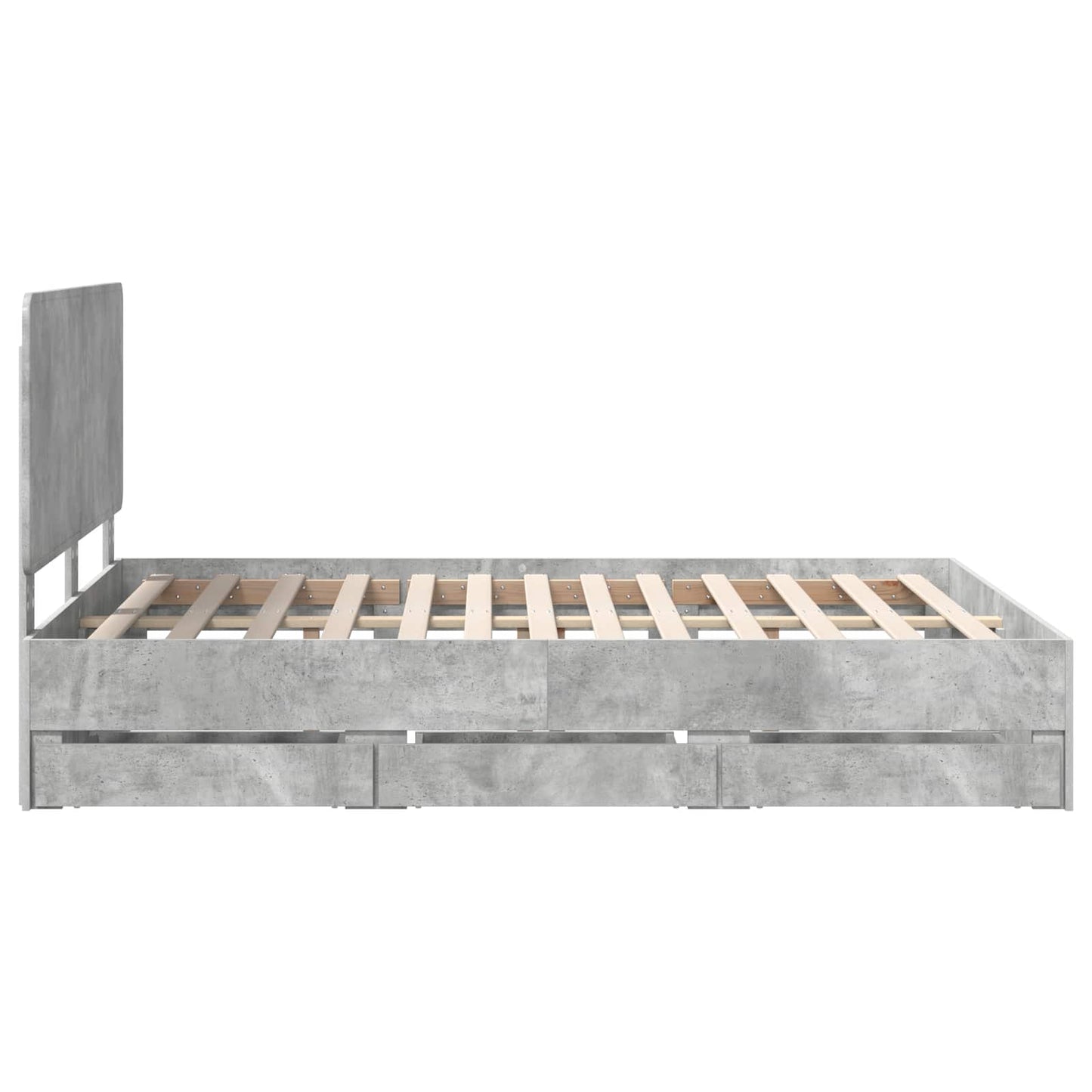 Struttura del letto con cassetto Grigio cemento 150 x 200 cm