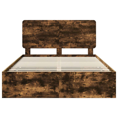 Struttura del letto con cassetto Rovere fumé 140 x 190 cm