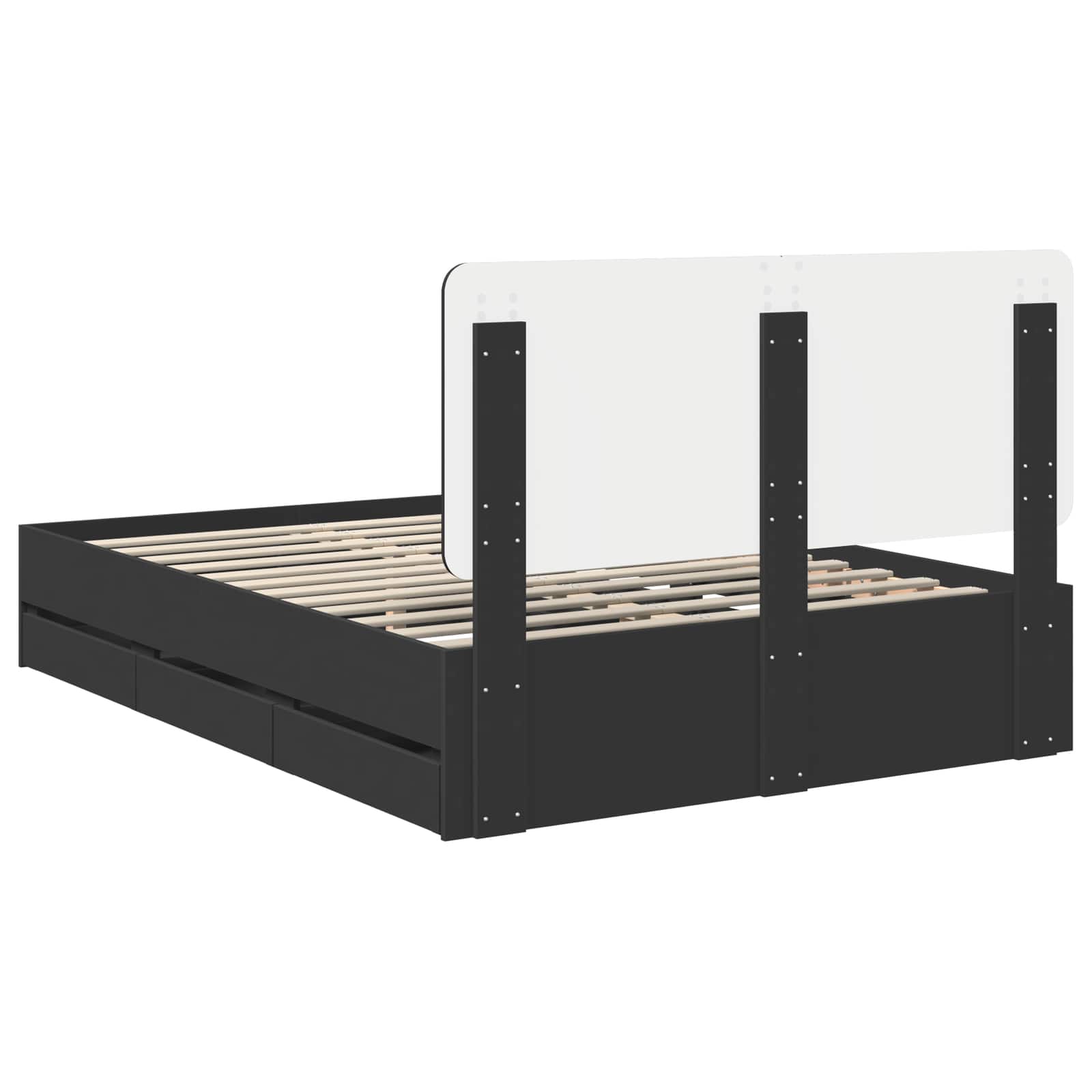 Struttura del letto Nero 140 x 190 cm Legno Ingegnerizzato | homemem39
