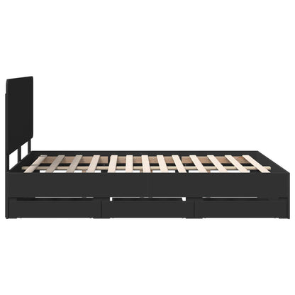 Struttura del letto Nero 140 x 190 cm Legno Ingegnerizzato | homemem39