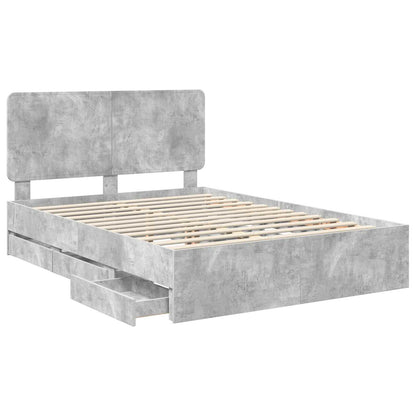 Struttura del letto con cassetto Grigio cemento 140 x 190 cm | homemem39