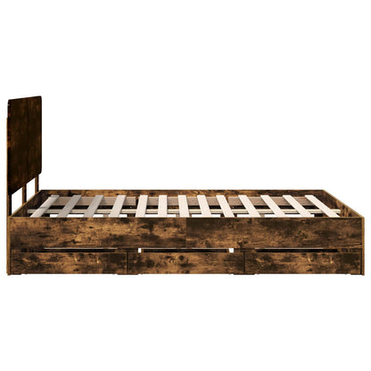 Struttura del letto con cassetto Rovere fumé 140 x 190 cm | homemem39