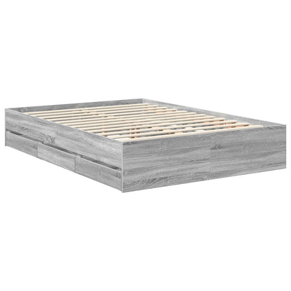 Struttura del letto con cassetto Grigio Sonoma 140 x 190 cm | homemem39