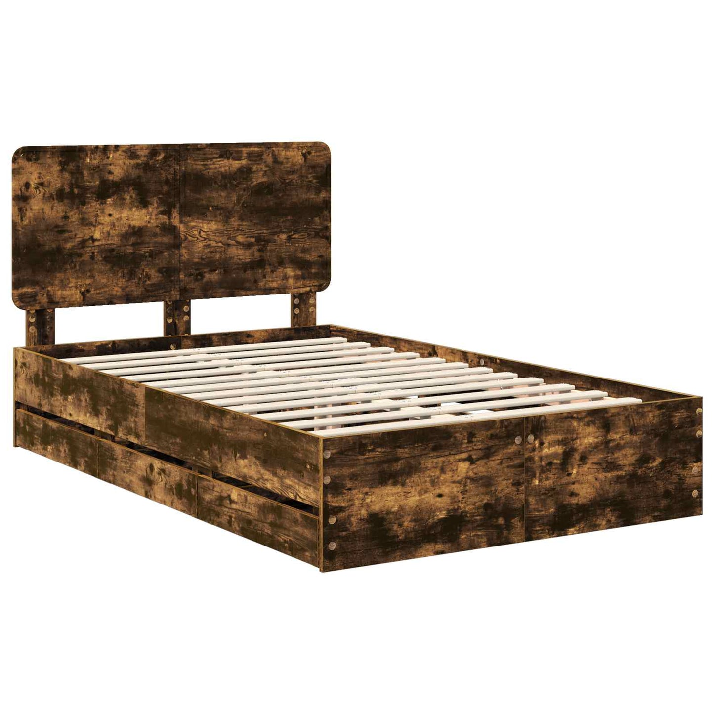 Struttura del letto con cassetto Rovere fumé 135 x 190 cm | homemem39