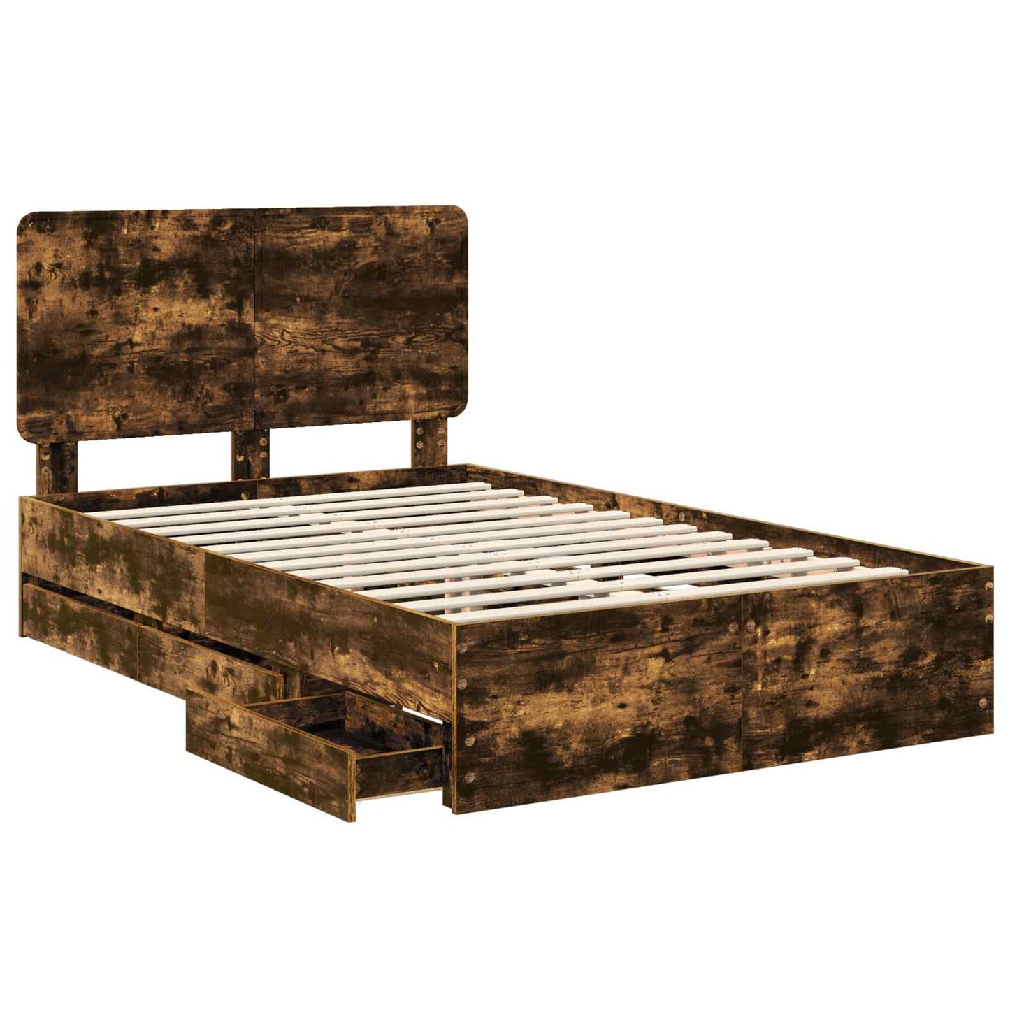 Struttura del letto con cassetto Rovere fumé 135 x 190 cm | homemem39