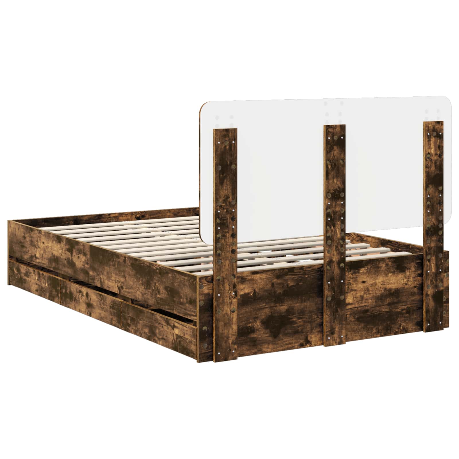 Struttura del letto con cassetto Rovere fumé 135 x 190 cm | homemem39