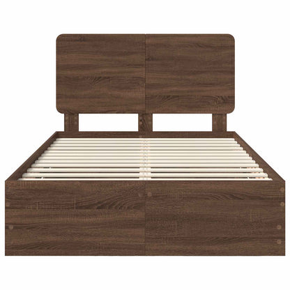 Struttura del letto con cassetto Rovere Marrone 135 x 190 cm | homemem39