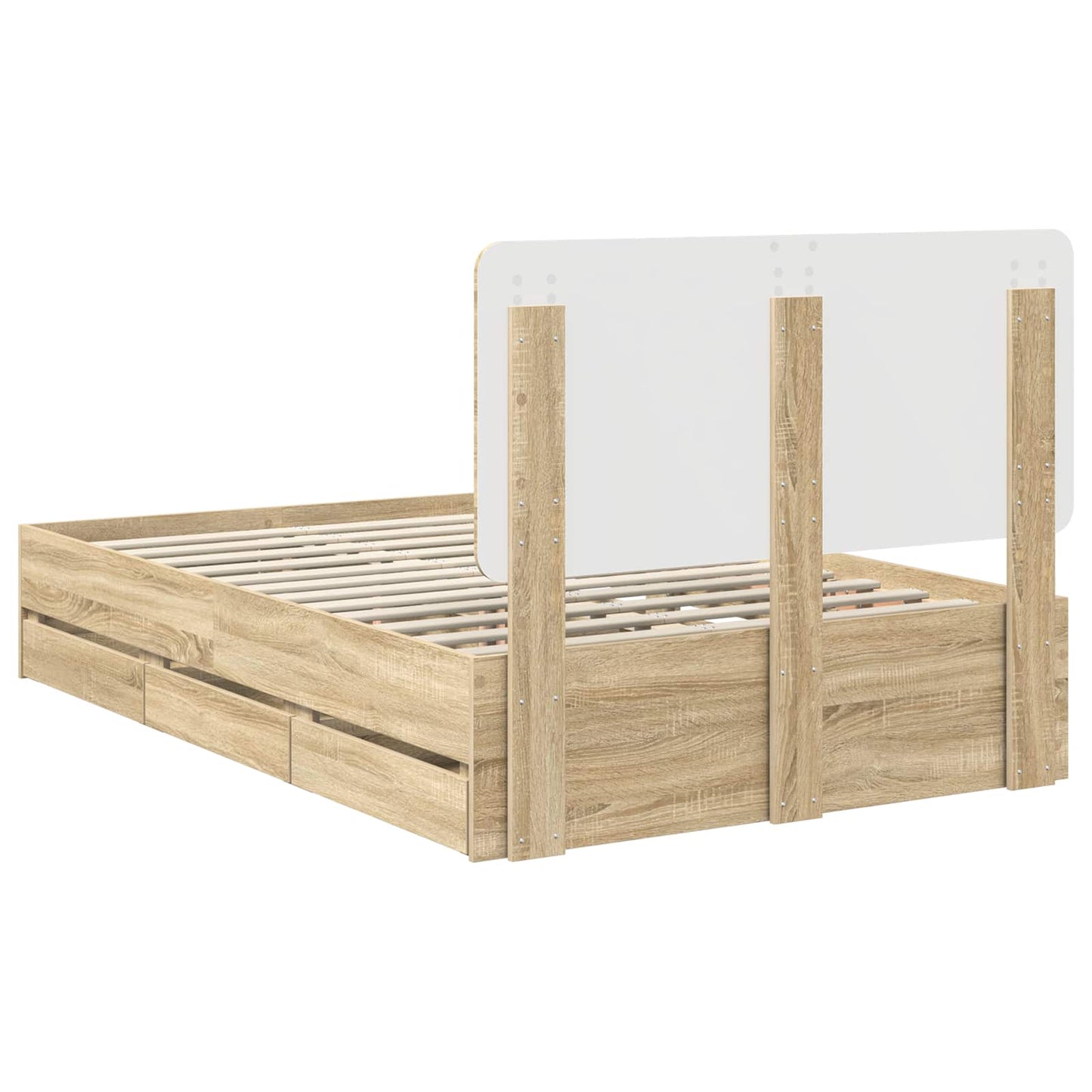 Struttura del letto con cassetto Rovere Sonoma 120 x 200 cm | homemem39