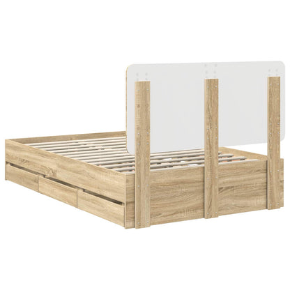 Struttura del letto con cassetto Rovere Sonoma 120 x 190 cm | homemem39