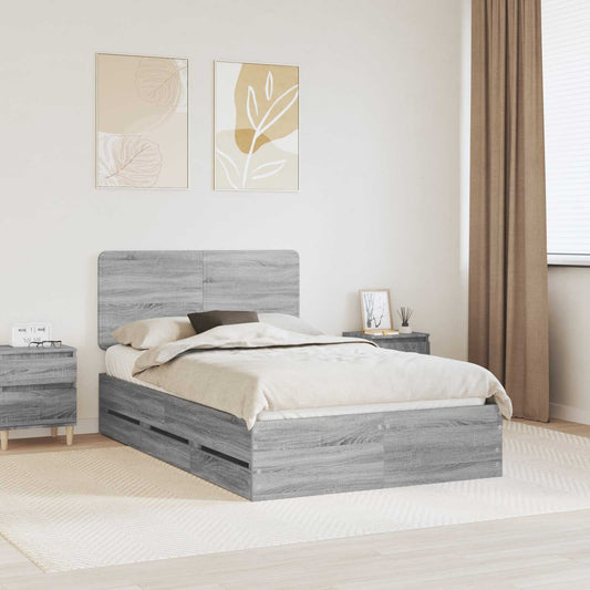 Struttura del letto con cassetto Grigio Sonoma 120 x 190 cm | homemem39