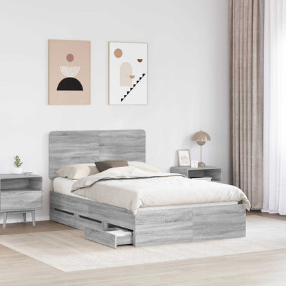 Struttura del letto con cassetto Grigio Sonoma 120 x 200 cm