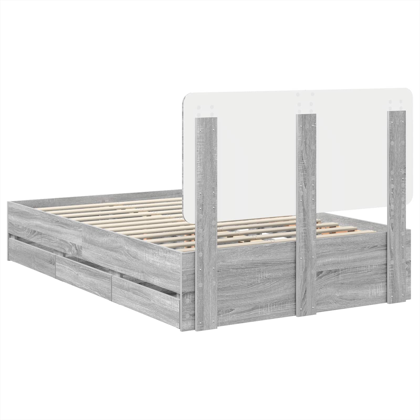Struttura del letto con cassetto Grigio Sonoma 120 x 190 cm | homemem39