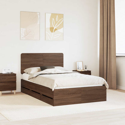 Struttura del letto con cassetto Rovere Marrone 120 x 190 cm | homemem39