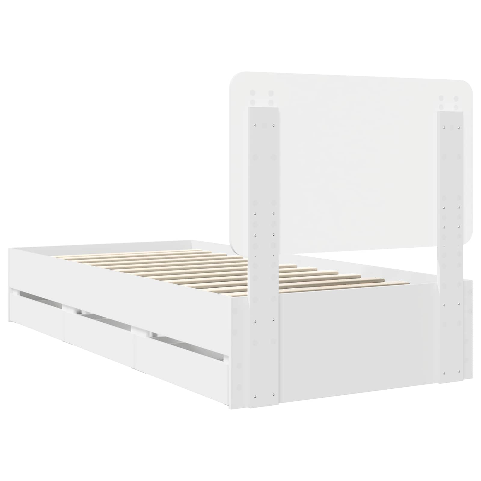 Struttura del letto Bianco 100 x 200 cm Legno Ingegnerizzato | homemem39