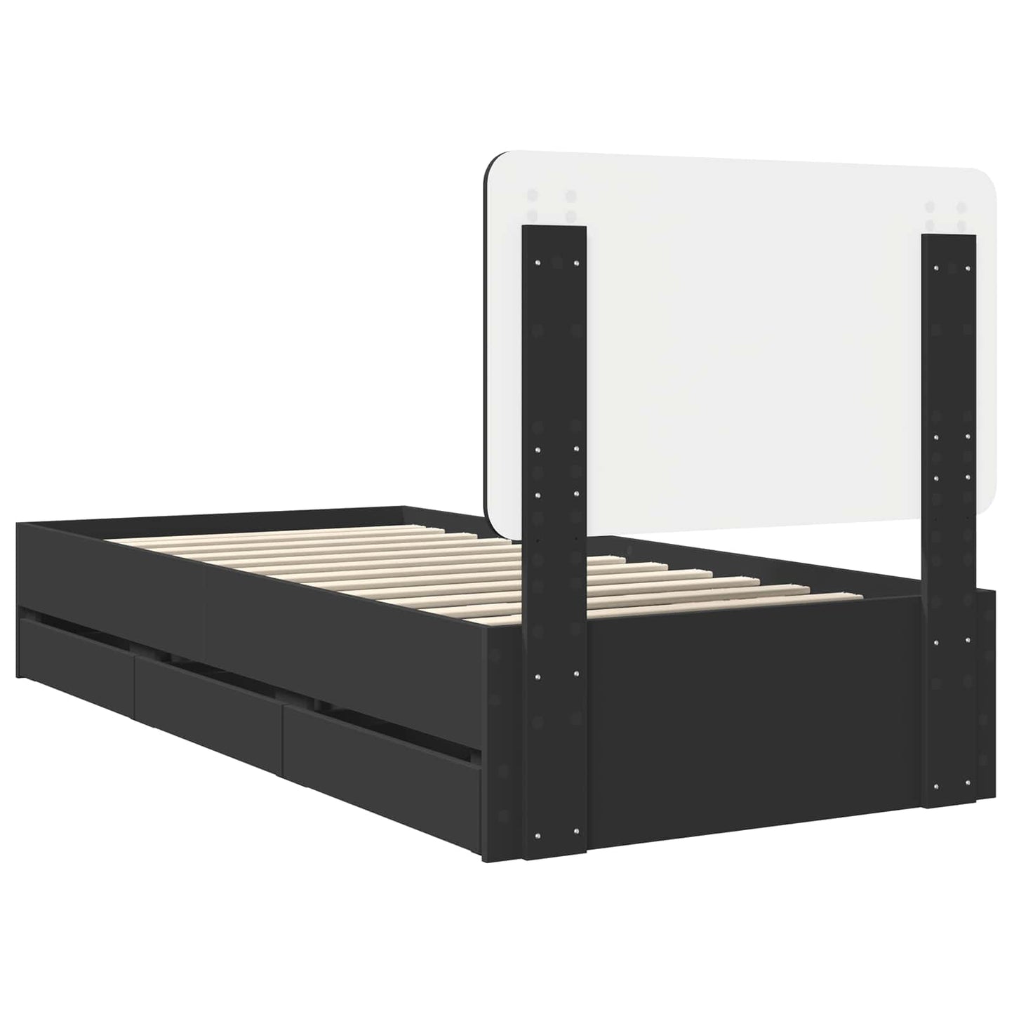 Struttura del letto Nero 100 x 200 cm Legno Ingegnerizzato | homemem39