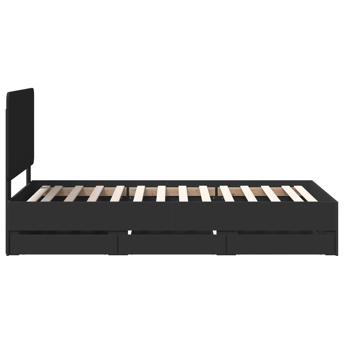 Struttura del letto Nero 100 x 200 cm Legno Ingegnerizzato